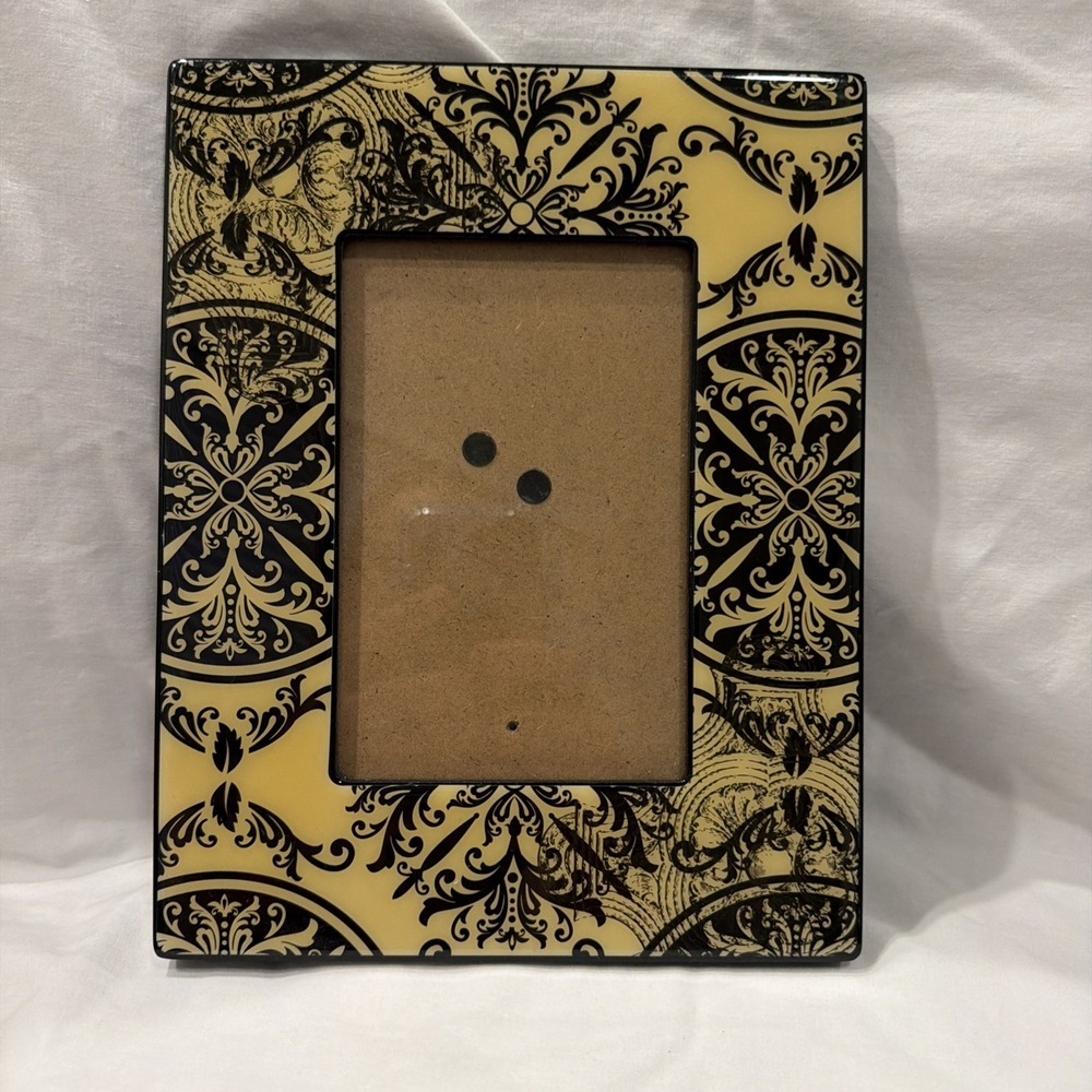 Black Gold Damask Picture Frame Decorative Tabletop Photo Frame Vintage Style